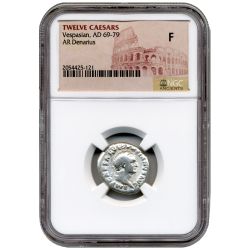Twelve Caesars Vespasian AR Denarius AD 69-79 - NGC Fine