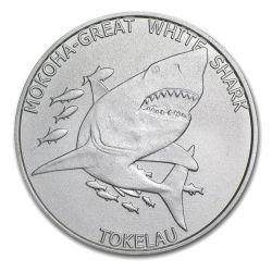 2015 Tokelau 1 oz Silver Mokoha Great White Shark
