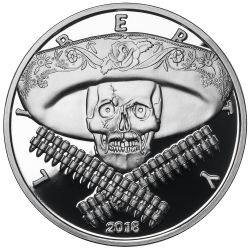 2018 1 oz Western Skulls Mexican Bandit Proof Silver Round