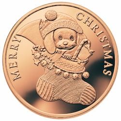 2026 1 oz Puppy in a Stocking Copper Round