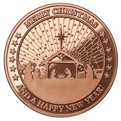 Christmas Manger 1 oz Copper Round - Osborne Mint
