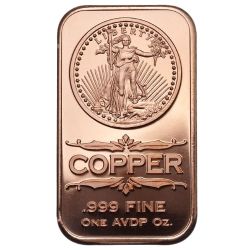 1 oz Liberty Wings Copper Bar - Osborne Mint