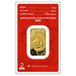 2025 10 Gram Argor-Heraeus Year of the Snake Gold Bar