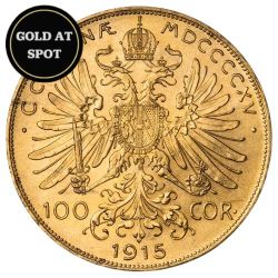 1915 Austrian Gold 100 Corona BU (Restrike)