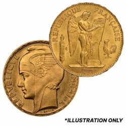 French 100 Franc Gold Coin Avg Circulated - Random Year
