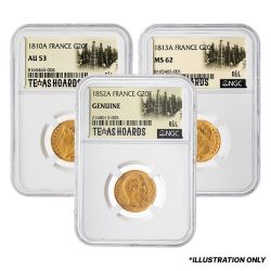 Random French Gold 20 Francs - Texas Oil Baron Hoard - NGC Certified