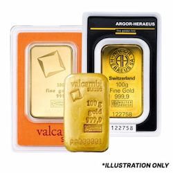 100 Gram Gold Bars - Design Our Choice