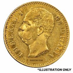 Italian 20 Lire Gold coin - Average Circulated - Random Years
