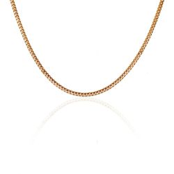 46 cm Nebü 22k Gold Flat Curb Chain Necklace