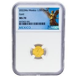 2022 1/20 oz NGC MS-70 Mexican Gold Libertad Coin