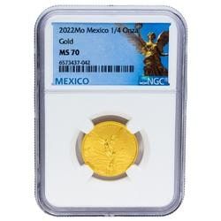 2022 1/4 oz NGC MS-70 Mexican Gold Libertad Coin
