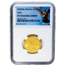 2022 1/4 oz NGC PF-70 Mexican Gold Libertad Proof Coin
