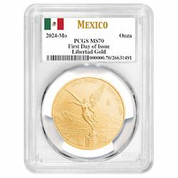 2024 PCGS MS-70 First Day of Issue 1 oz Mexican Gold Libertad Coin