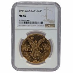 1944 NGC MS-62 Mexican 50 Pesos Gold Coin