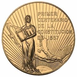 1957 Mexican Constitution Centennial Gold Medal