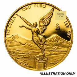 1/2 oz Mexican Gold Libertad Proof Coin - Random Year