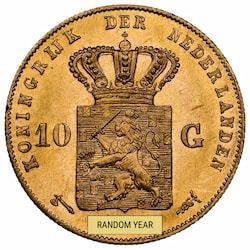 Netherlands 10 Guilders Gold Coin - Random Year