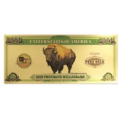 1 Gram Aurum Gold Buffalo Note (24K)