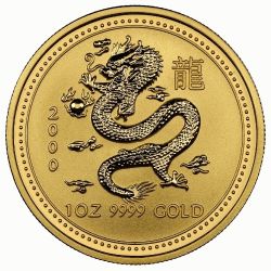 2000 1 oz Year of the Dragon Gold Coin - Lunar Series
