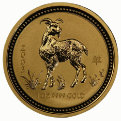 2003 1 oz Year of the Goat Gold Coin - Lunar Series I