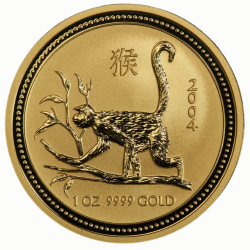 2004 1 oz Year of the Monkey Gold Coin - Lunar Series I