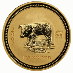 2007 1 oz Year of the Pig Gold Coin - Lunar Series I