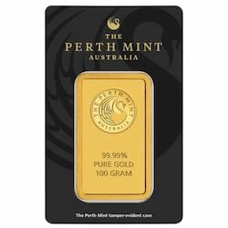 100 Gram Perth Mint Gold Bar - in Assay