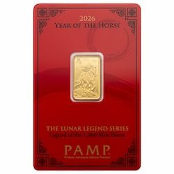 2026 5 Gram 1,000 Mile Horse Gold Bar - Lunar Legends Series