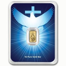 1 Gram Jesus Gold Bar In Dove and Cross Assay