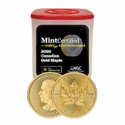 2026 1 oz Canadian Gold Maple MintCertified™ FIRST30 – Sealed Tube of 10
