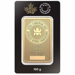 100 Gram Canadian Pure Gold Bar