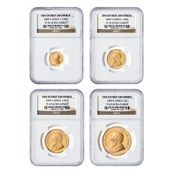 2009 NGC PF-69 UCAM - One of the First 200 Struck South Africa Gold Krugerrand 4-Proof Coin Set 
