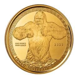 2022 1 oz Congo Gorilla Gold Proof Coin