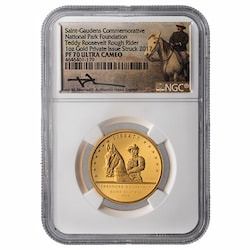 2017 NGC PF-70 1 oz Theodore Roosevelt Commemorative Proof Gold Medal - Saint-Gaudens Collection 
