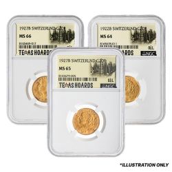 Random Swiss Gold 20 Francs Coin - Texas Oil Baron Hoard - NGC Certified