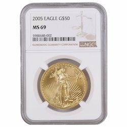 2005 NGC MS-70 1 oz American Gold Eagle Coin