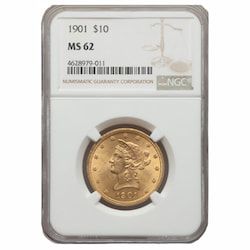 1901 NGC MS-62 $10 Liberty Eagle Gold Coin