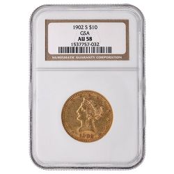 1902-S NGC AU-58 $10 Liberty Gold Coin - From GSA