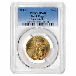 2012 PCGS MS-70 First Strikes 1/2 oz American Gold Eagle Coin