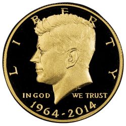 2014-W 3/4 oz Commemorative Kennedy Half Dollar Proof Gold Coin (No Box / COA) 