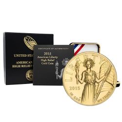 2015-W 1 oz American Liberty High Relief Gold Coin with Box and COA