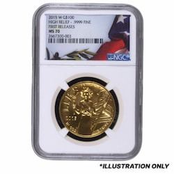 2015-W NGC/PCGS MS-70 1 oz American Liberty High Relief Gold Coin