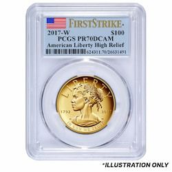 PCGS PR-70 2017 Gold High Relief American Liberty Coin - 225th Anniversary Release