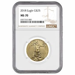 2018 NGC MS-70 1/2 oz American Gold Eagle Coin