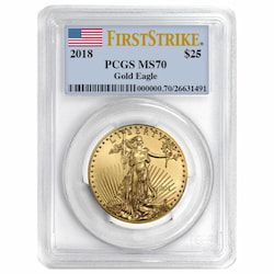 2018 1/2 oz PCGS MS-70 First Strike Gold American Eagle
