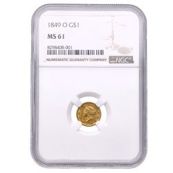 1849-O NGC MS-61 $1 Liberty Head Gold Coin - Type I