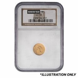 NGC AU-53 $1 Liberty Head Gold Coin Type II - Random Year