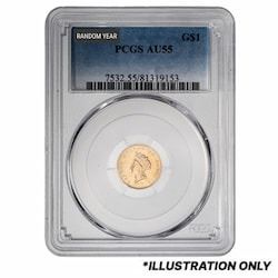 PCGS AU-55 $1 Liberty Head Gold Coin Type II - Random Year