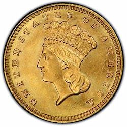 $1 Liberty Head Gold Coin Type III BU - Random Year