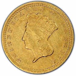 $1 Liberty Head Gold Coin Type III VF - Random Year